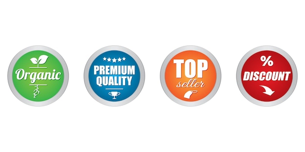 Conjunto de insignias vectoriales