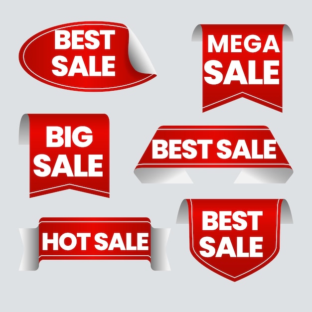 Conjunto de insignias de venta Etiquetas y etiquetas de calidad de venta Insignias de compra de banner de plantilla Oferta especial sa