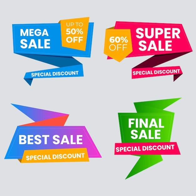 Conjunto de insignias de venta Etiquetas y etiquetas de calidad de venta Insignias de compra de banner de plantilla Oferta especial sa