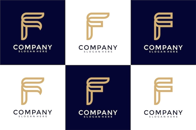 conjunto de inspiración para el diseño del logotipo de la letra f