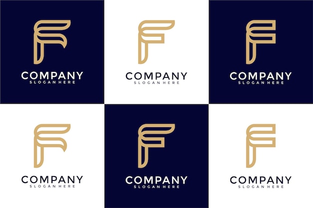 Conjunto de inspiración para el diseño del logotipo de la letra f