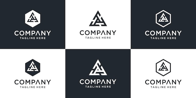 Conjunto de inspiración de diseño de logotipo de letra FFF o Triple F de monograma creativo