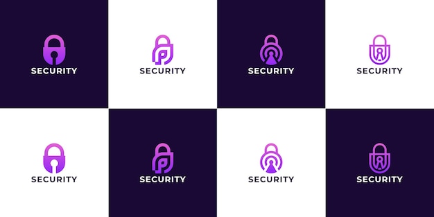Conjunto de inspiración para el diseño del logotipo de seguridad