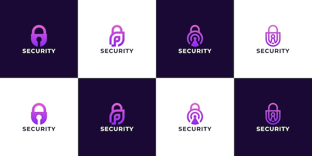 Conjunto de inspiración para el diseño del logotipo de seguridad