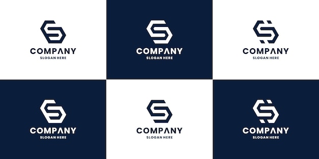 Conjunto de inspiración del logotipo del monograma de la letra S para la identidad de su empresa