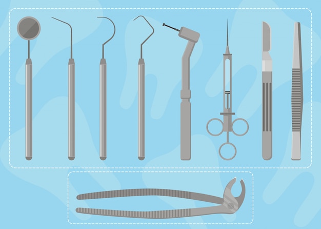 Vector conjunto de instrumentos médicos