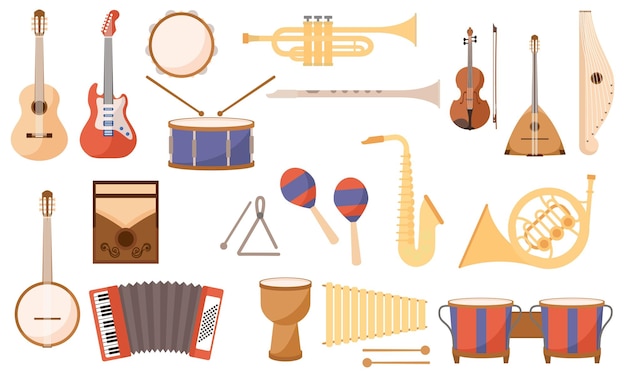 Vector conjunto de instrumentos musicales