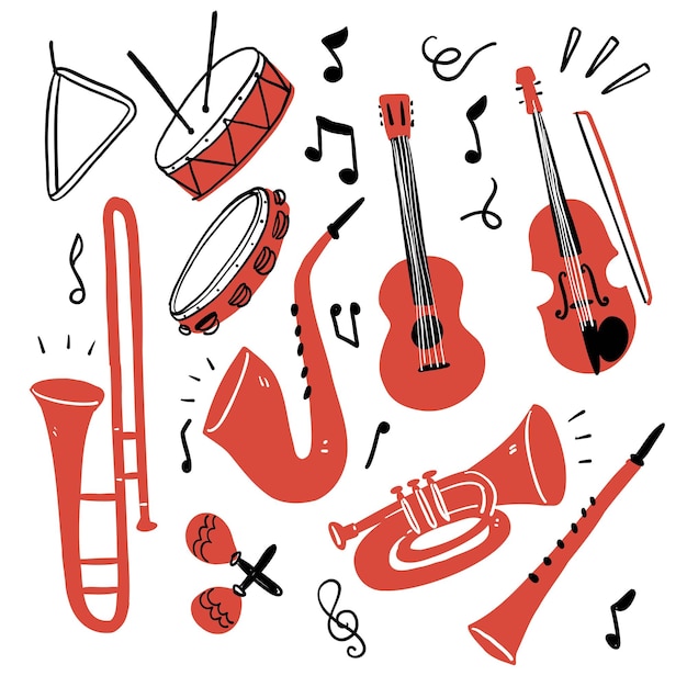 Vector conjunto de instrumentos musicales