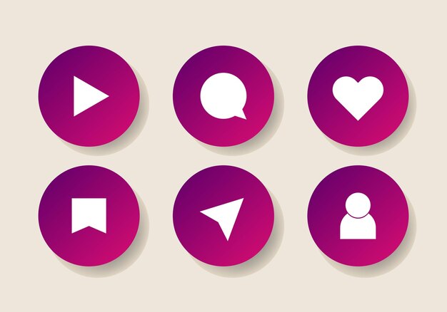 Conjunto de interfaces genéricas de usuario de redes sociales notificación reacción de comentarios como iconos diseño vectorial