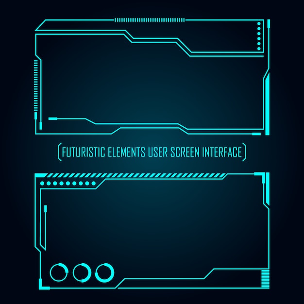 Conjunto de interfaz de pantalla de usuario de elementos futuristas