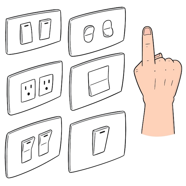 Vector conjunto de interruptor eléctrico