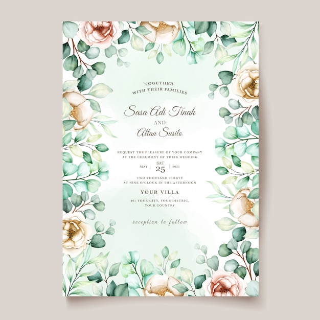 CONJUNTO DE INVITACIÓN DE BODA EUCALIPTO