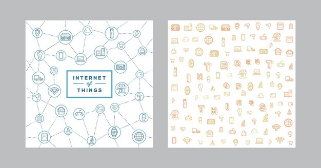 Conjunto de IOT Internet of Things Smart Home Diseño de calidad vectorial con iconos