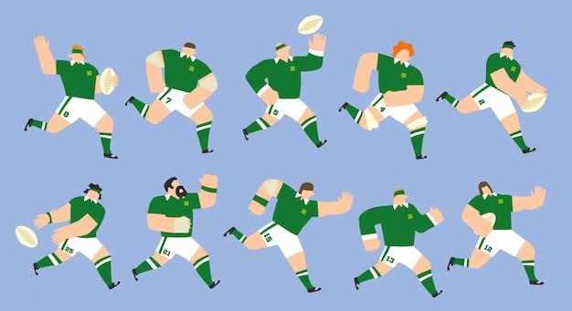 Vector conjunto de irlanda rugby team