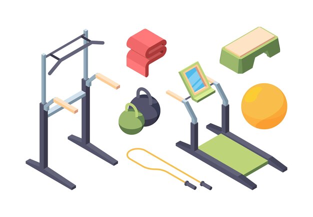 Conjunto isométrico de equipos de ejercicio físico.