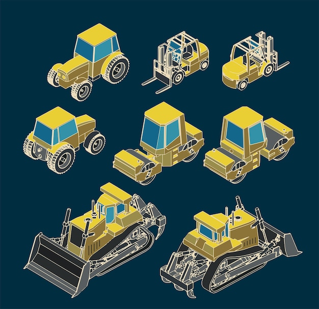 Conjunto isométrico de equipos pesados