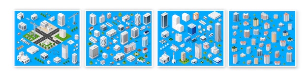 Conjunto isométrico parte del distrito del bloque del módulo 3d