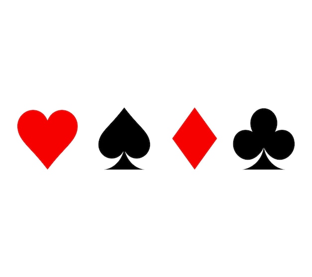 Conjunto de juegos de cartas aislados en fondo blanco