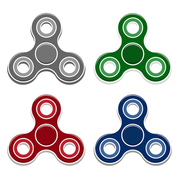 Vector conjunto de juguetes spinner fidget.