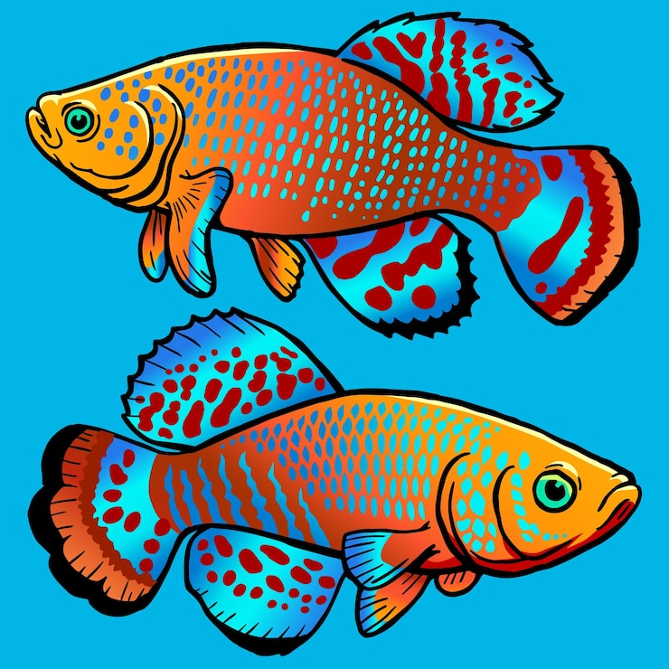 Vector conjunto de killifish para la colección de gamefish