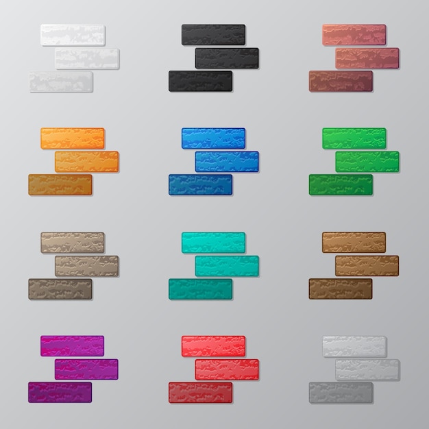 Conjunto de ladrillos de colores