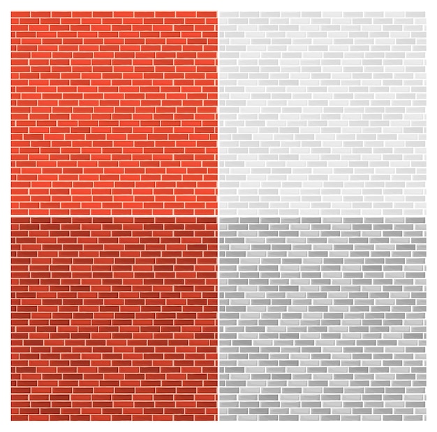 conjunto de ladrillos de diferentes colores. Textura de ladrillos, patrón transparente retro vintage de pared de ladrillo.