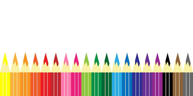 Conjunto de lápices de color aislados en estilo plano simple sobre fondo blanco Vector EPS10