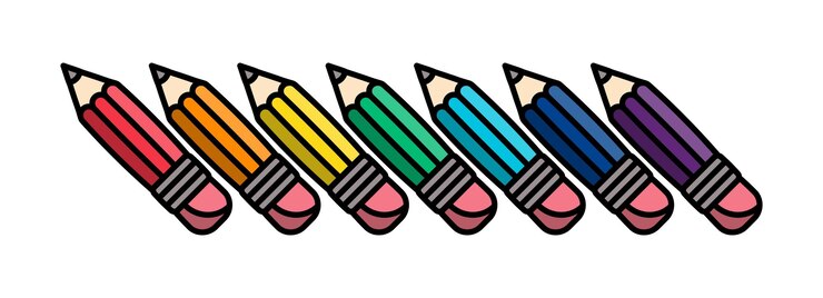 Vector conjunto de lápices de colores frontera concepto de regreso a la escuela