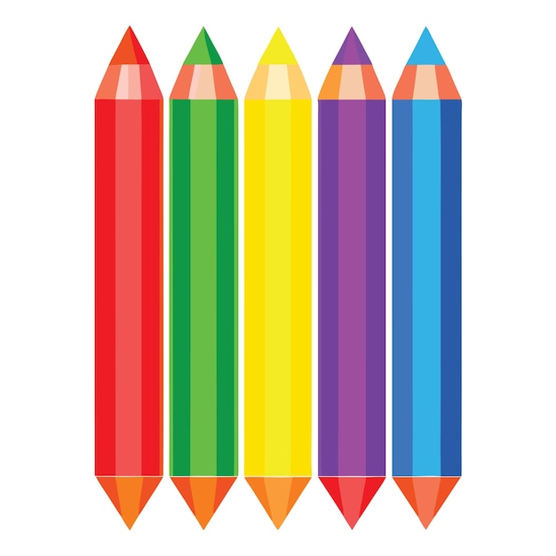 Conjunto de lápices de colores Ilustración vectorial con lápices 2 conjunto de arte vectorio con lápiz