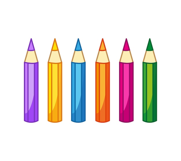 Lápices de colores de dibujos animados