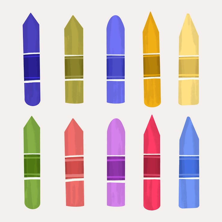 Vector conjunto de lápices de colores de vuelta a la escuela papelería