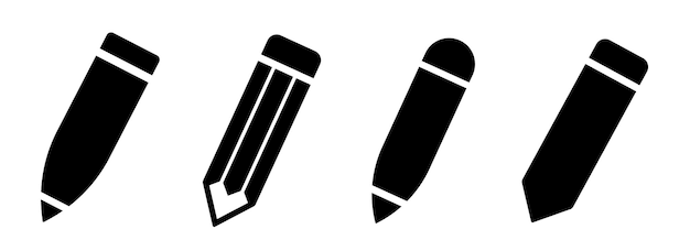 Conjunto de lápices Icono del vector del lápiz Editar el vector del icono aislado en fondo blanco