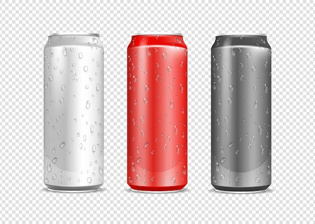 Vector conjunto de latas de aluminio