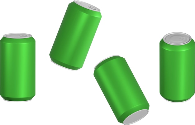 Vector conjunto de latas verdes