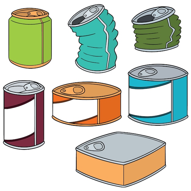 Vector conjunto de latas