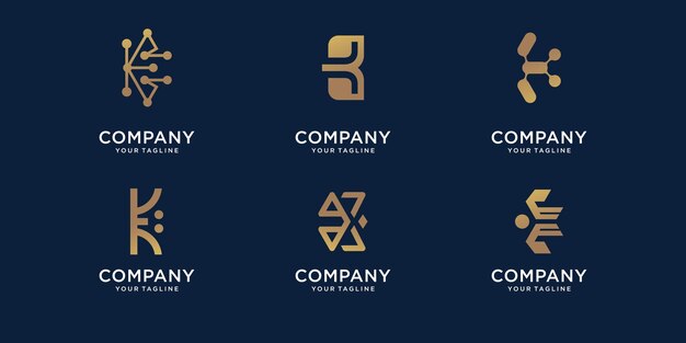 Conjunto de letra abstracta B diseño monograma logotipo inicial letra marca b diseño corporativo negocio