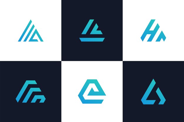 Conjunto de letra un diseño de vector de logotipo elegante creativo
