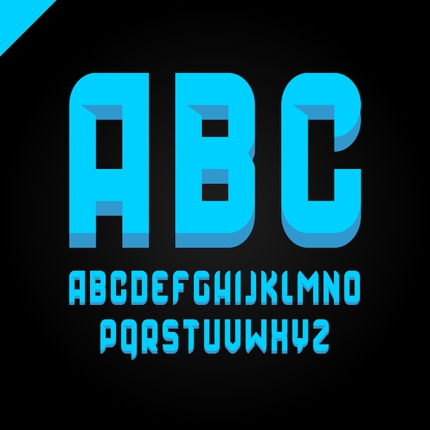 Conjunto de letra y fuente de deporte simple alfabeto cuadrado