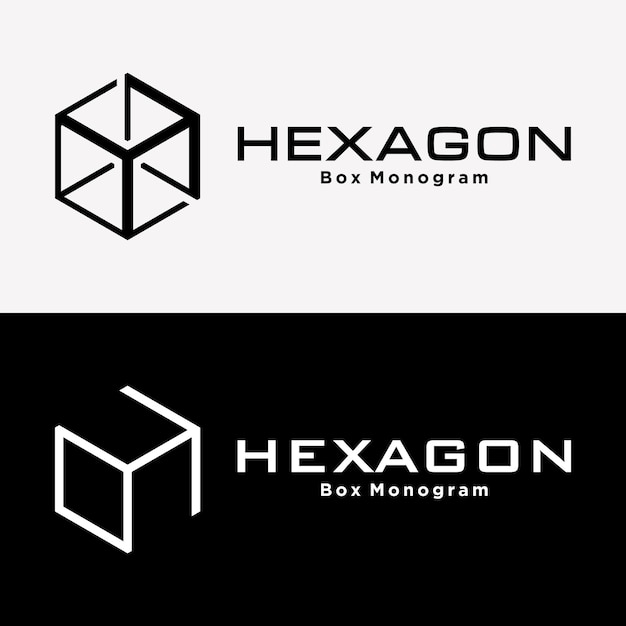 Conjunto Letra H Monograma Estilo geométrico Cubo Caja Regalo Marca Identidad Empresa Logotipo Diseño Vector