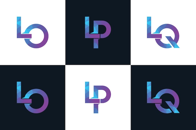 Conjunto de letra inicial del logotipo LOLQ referencia para su logotipo