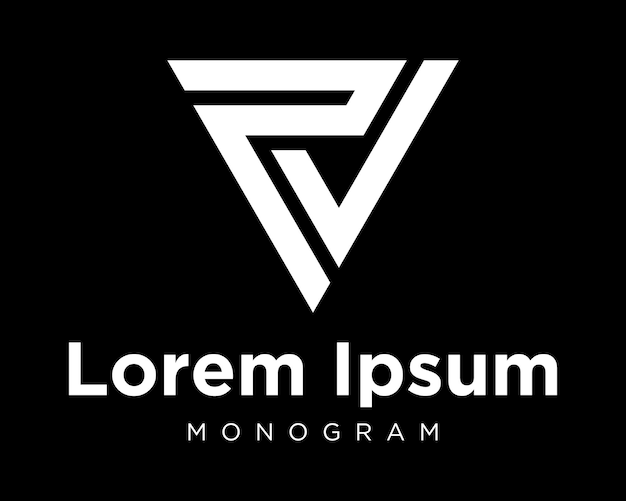 Conjunto Letra P PV PL Monograma Tipografía Estilo moderno Forma Símbolo geométrico Marca de garrapata Diseño Vector