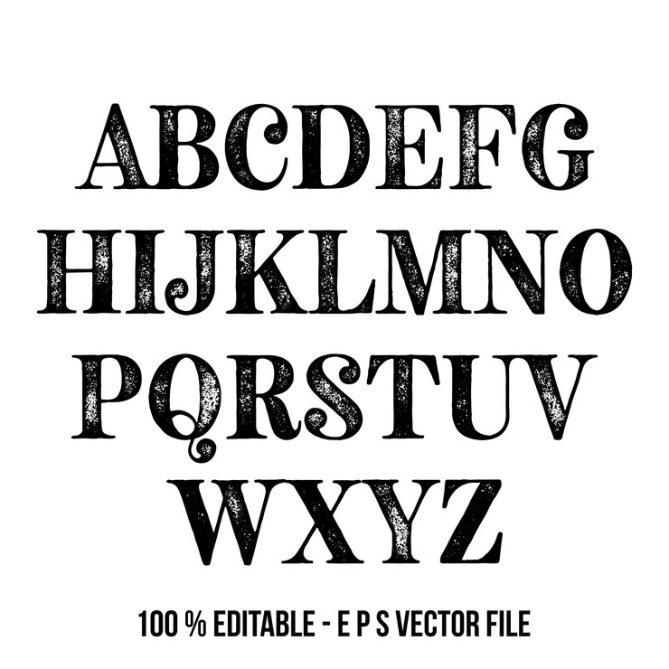 El conjunto de letras del alfabeto vectorial con mayúsculas hechas con líneas blancas se puede utilizar para la creación de logotipos en el público