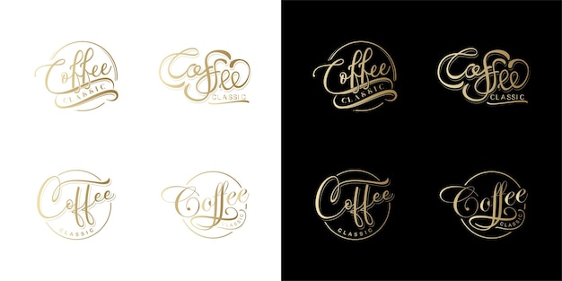 Conjunto de letras de café vctor