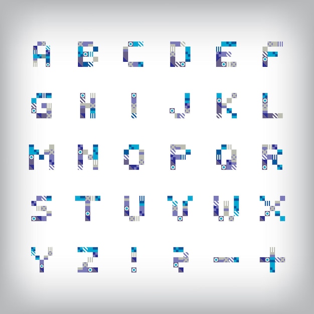 Conjunto de letras creativas logotipo con formas geométricas gráficos coloridos educativos creativos vectoriales