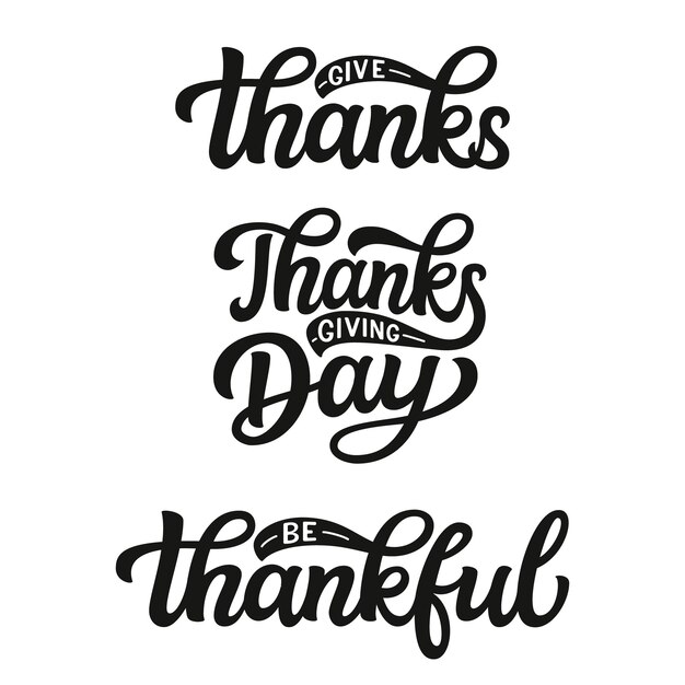 Conjunto de letras del día de acción de gracias