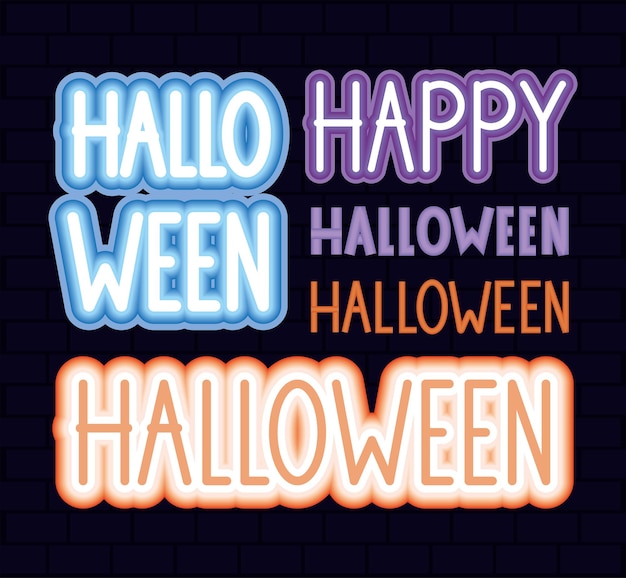 Conjunto de letras de halloween