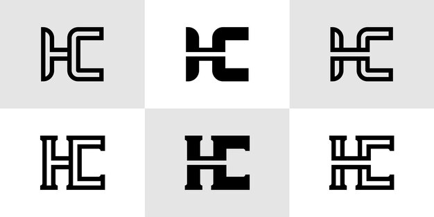Conjunto de letras del logotipo monograma HC adecuado para negocios con las iniciales HC o CH