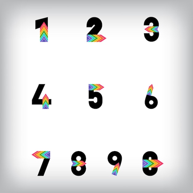 Conjunto de letras de señal de flecha de color único Template de logotipo de objetivo de promoción creativa y etapa de crecimiento