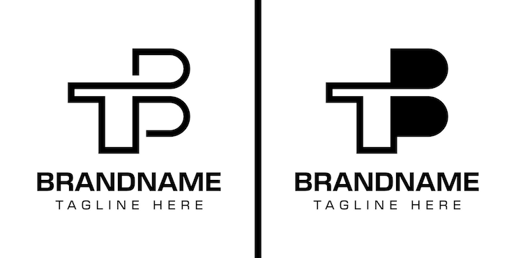 Vector conjunto de letras tb o bt monogram logotipo adecuado para cualquier negocio con las iniciales tb o bt