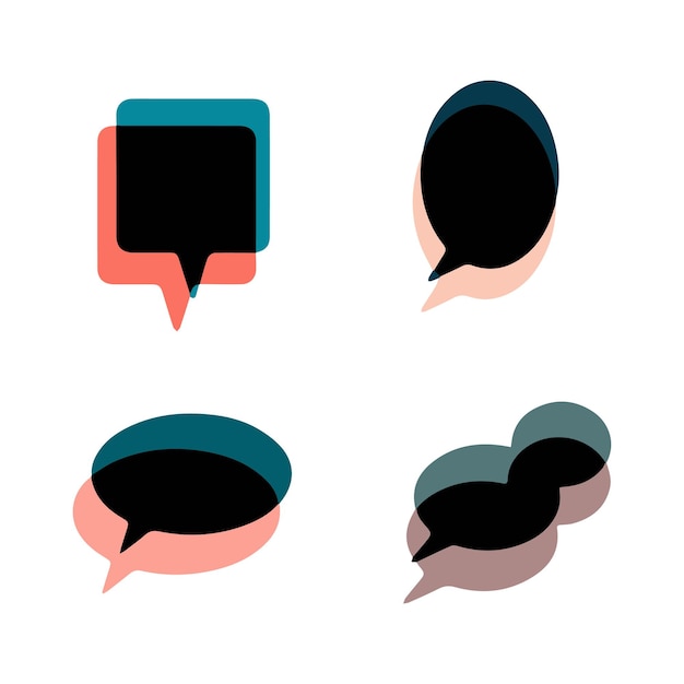 conjunto libre de burbujas de discurso colorido vector burbujas